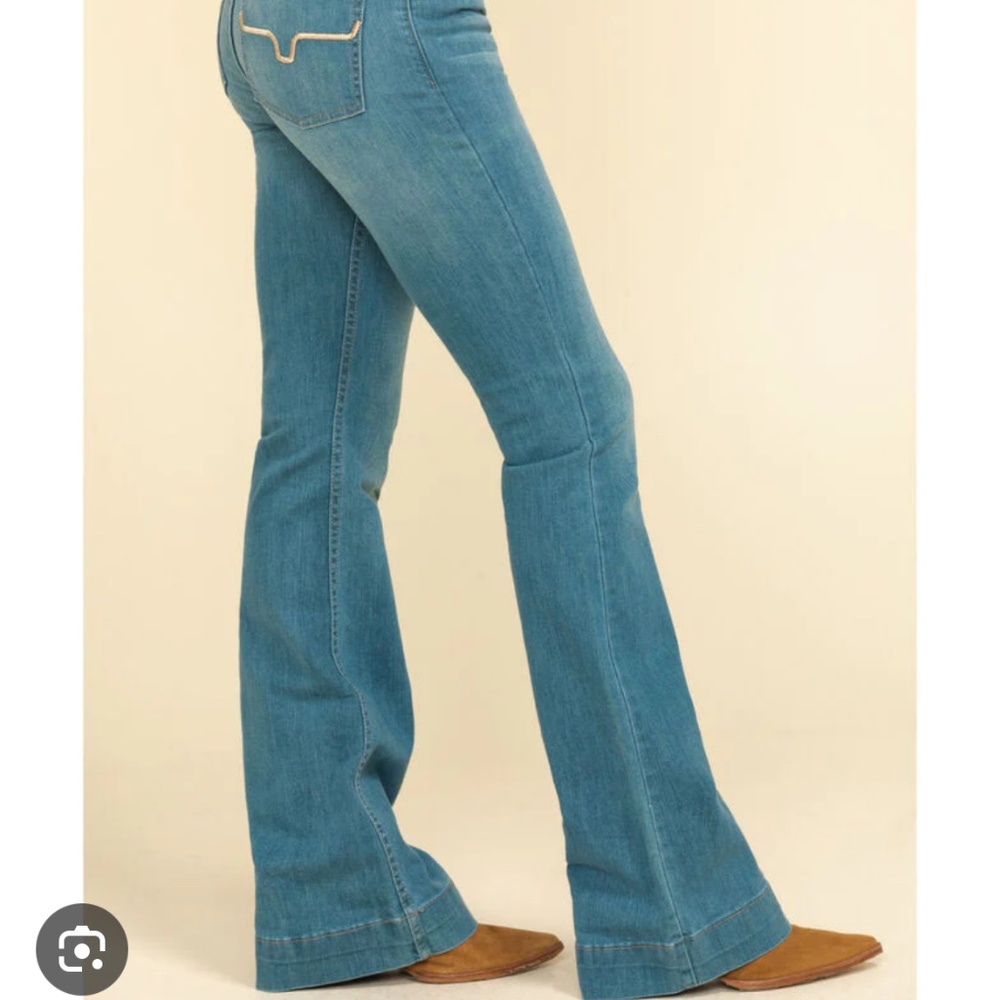 Kimes Ranch Women's Lola Soho Fade Mid Rise Trouser Fit Wide Flare Leg Jean